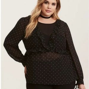 🖤 STYLE TRENDS 🖤 Torrid SHEER BOHO polka dot blouse 🖤